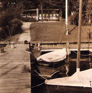 Foto: Das Bootshaus im Jahre 1936