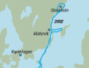Karte: Reiseroute Stockholm 2002
