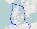 Karte: Reiseroute Rund Dänemark 2014
